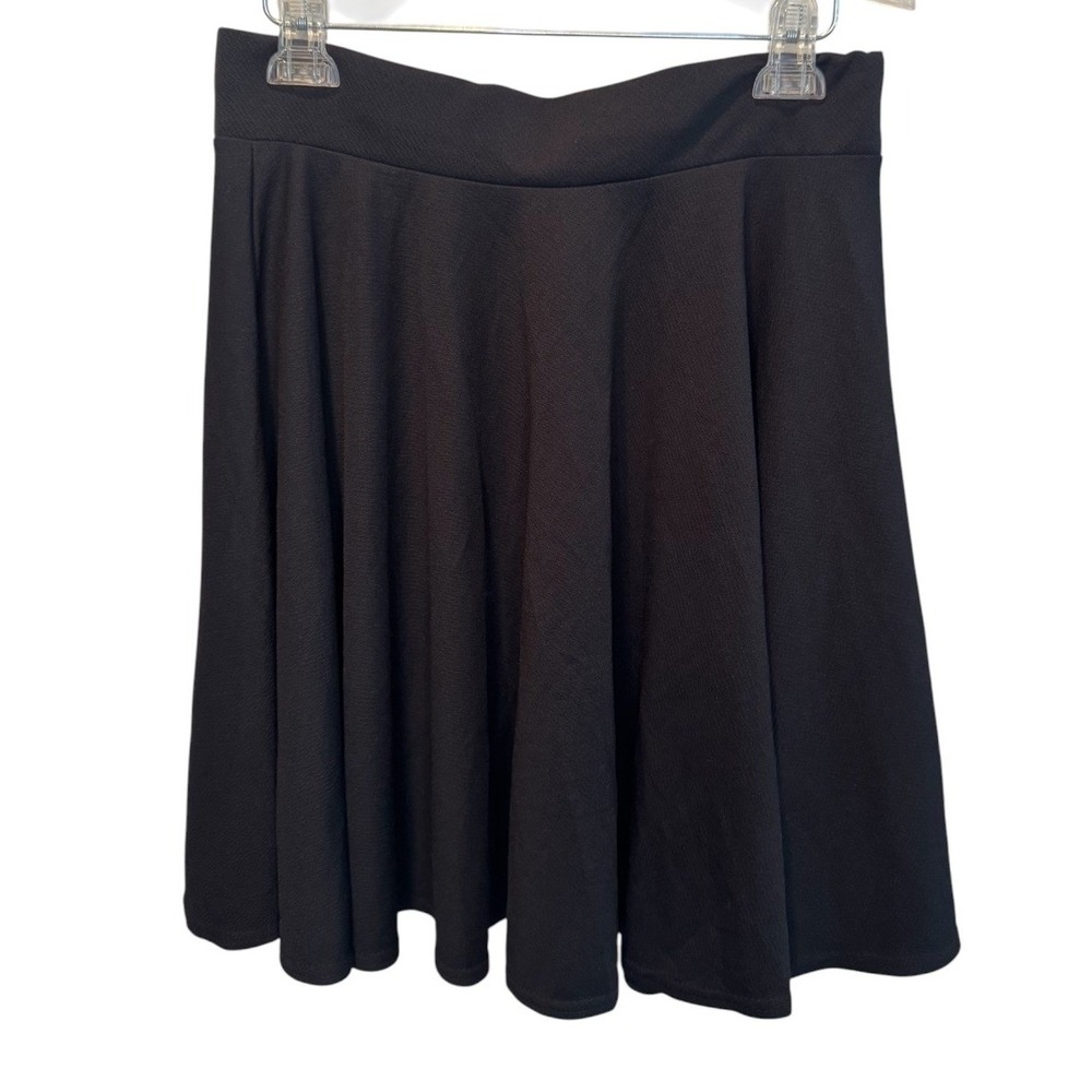 Urban Coco Womens Black  Knit Skater Skirt Stretchy Flared A-Line Mini XL NEW